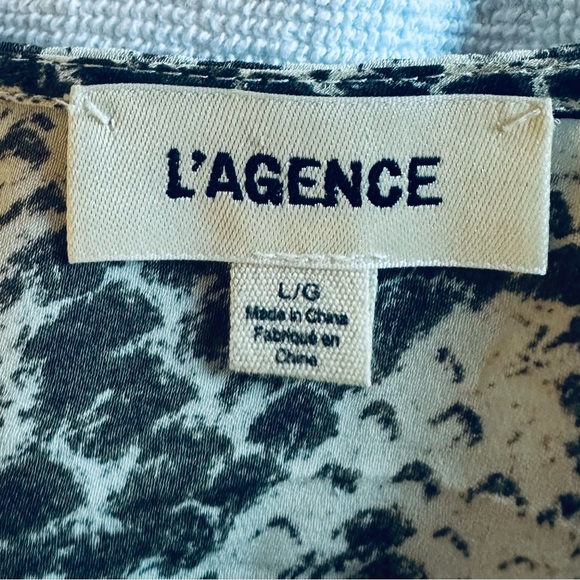 L’Agence Gabriella V Neck Silk Cami in Snake Print - Picture 6 of 11